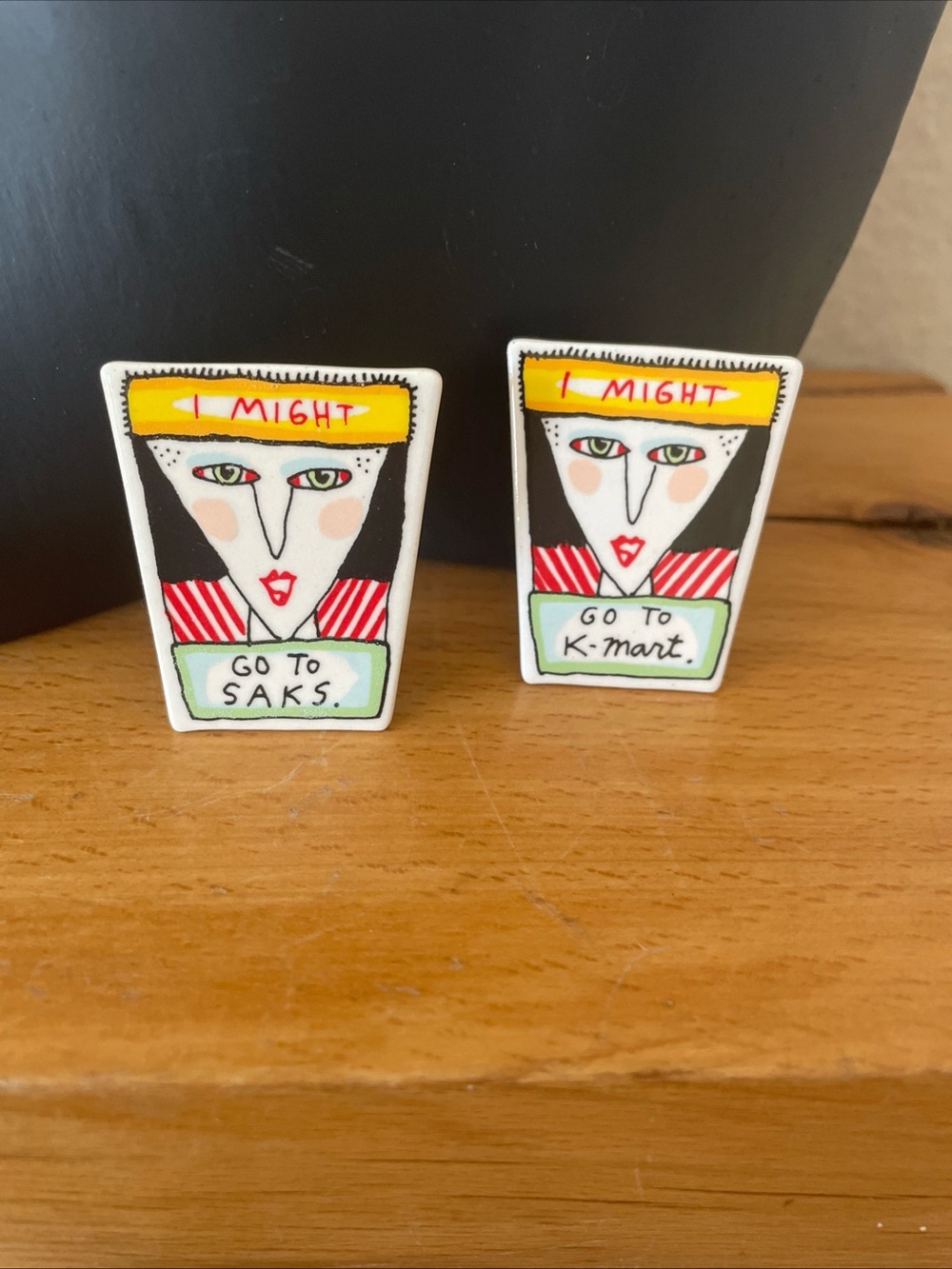 VTG Art Jewelry By Fred Babb Ear Heads Earrings I Might Go To Saks Go To K-Mart